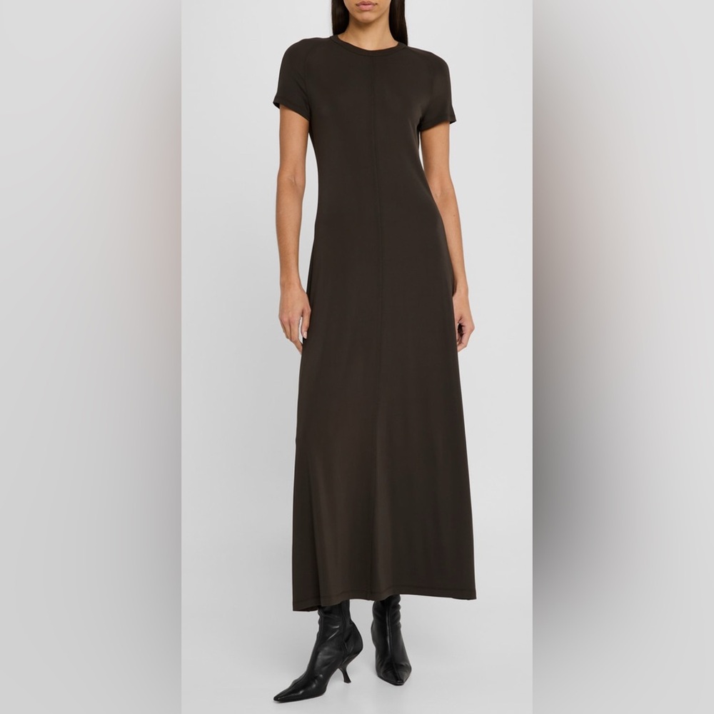 Toteme Olive Green Short Sleeve Maxi Dress - Picture 2 of 15